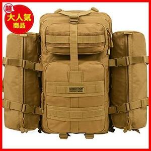 ★(37L+2)-カーキ★ サイバトロン バックパック 3Pタクティカル MOLLE 防水 軽量 アウトドア ミリタリー U.Sタイプ リュックデイパック