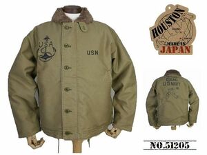 【送料無料 26%OFF】HOUSTON ヒューストン CUSTOM N-1デッキジャケット USED WASH　( U.S.NAVY ) 　日本製 　NO.51205 　TAN_38