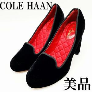 送料無料★【美品】COLE HAAN パンプス ベロア レディース ブラック