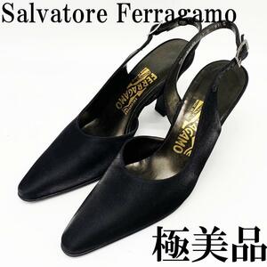 送料無料★【極美品】Salvatore Ferragamo パンプス バックストラップ