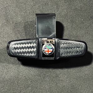 ★ Alfa Romeo アルファロメオ カーボン調ダブルクリップ サングラスホルダー チケットスリット付 旧ロゴ2★の画像5