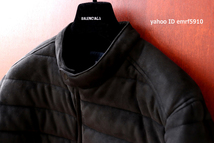 新品■北欧MARFINNO/G黒 フェイク-ダウン ジャケット XL～XXL ブラック メンズ 重厚 ライト ライダース 中綿 ジャンバー 防寒 スエード調 _画像4