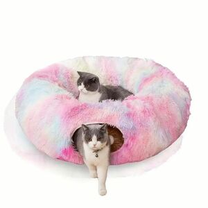  pet bed folding type cat for warm autumn winter tunnel attaching cushion mat un- cheap cancellation surface white pet toy soft soft cat 