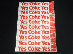 [F]* Coca * Cola стикер итого 10 листов Yes Coke Yes подлинная вещь Showa Retro Novelty Coca Cola Coca Cola текущее состояние *60