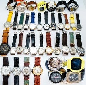 A62●美品含む 30点セット メンズ腕時計 革 レザーベルト SEIKO/TIMEX/CASIO/WENGER/DIESEL/NIXON 他 大量まとめ クォーツ