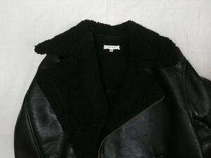 【極美品】MOUSSY マウジー裏起毛フルジッパージャケット ブラック 合成皮革 FREEサイズ ウエストベルト（160/80A）010CAG30-7250 