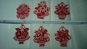  cut .. cut . paper work of art flower China 70~80 period thing 