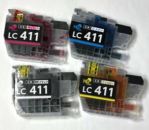 ブラザー インクカートリッジ LC411 互換インク ICチップ付き / 一部開封済 一色に難あり