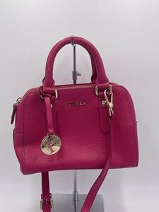 美品　FURLA　フルラ　ハンドバッグ　ショルダーバッグ　　2way　レザー　レッド　□b1027