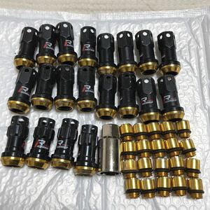 ロックナット 17HEX 12mm 1.5P 20個(16個+4個) トヨタ マツダなど 金 ゴールド ホイールナット