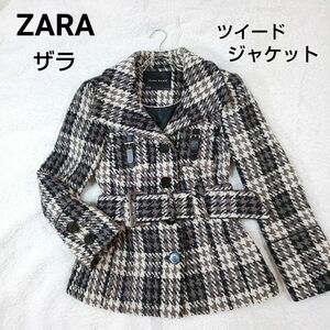 ZARA ザラ ツイードジャケット 可愛いショート丈 M