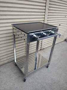  business use kitchen under fire type griddle . meal demo sale exclusive use pcs attaching iron plate . handle burger .. shop roadside station movement sale LPG gas festival professional specification independent opening . Sara 