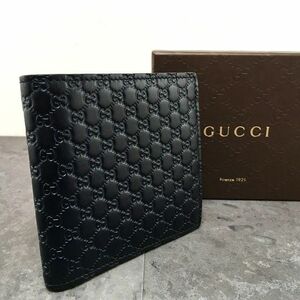 ☆送料無料☆ 美品 GUCCI 二つ折り財布 150413 マイクログッチシマ 箱付き 119