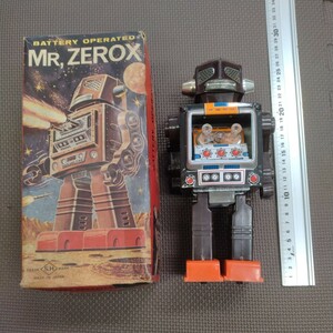 MR, ZEROX tin plate robot Showa era rare retro rare box attaching made in Japan toy toy that time thing 