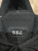 中古品 New Balance ニューバランス M992BL メンズ ローカットスニーカー スニーカー 靴 ブラック 27㎝_画像6