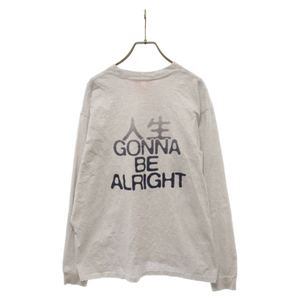 FLATLUX フラットラックス 23AW LONGVIEW L/S TEE 人生 GONNA BE ALRIGHT プリント長袖Tシャツ グレー