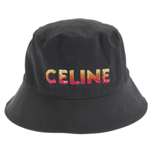 CELINE セリーヌ 22AW スパンコール エンブロイダリー グラデーションシークイン バケットハット 帽子 ブラック 2AUO1968P_画像4