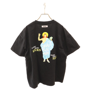 WATER THE PLANT ウォーター ザ プラント×WANNA×Lafayette ワーナー ラファイエット プリント半袖Tシャツ ブラック