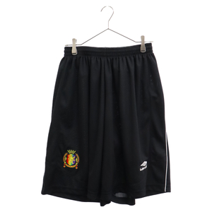 BALENCIAGA バレンシアガ 23SS BAGGY SHORTS 767862 TPVG2 ロゴ刺繍バギーショートパンツ メッシュハーフパンツ ブラック