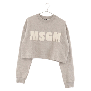 MSGM M e fibre - M Logo embroidery crew neck sweat N sweatshirt gray 2041MDM55