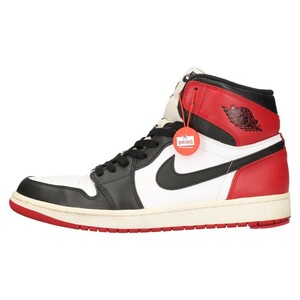 NIKE Nike 13 year made AIR JORDAN1 RETRO HIGH OG 555088-184 air Jordan 1 is ikatto sneakers .. black black / red US12/30cm