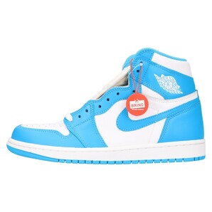 NIKE ナイキ AIR JORDAN1 RETRO HIGH UNC エアジョーダン1 レトロ ハイカットスニーカー ブルー/ホワイト 555088-117 US8の画像1