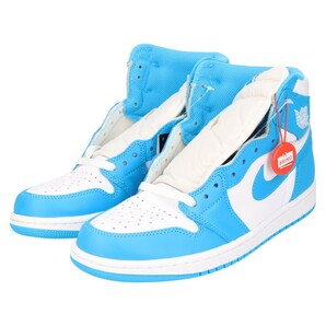 NIKE ナイキ AIR JORDAN1 RETRO HIGH UNC エアジョーダン1 レトロ ハイカットスニーカー ブルー/ホワイト 555088-117 US8の画像3