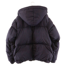 ルイヴィトン 19AW Leather Trim Hooded Puffer Jacket レザートリム パファー ダウンジャケット ネイビー RM192Q GHK HHB40W_画像2