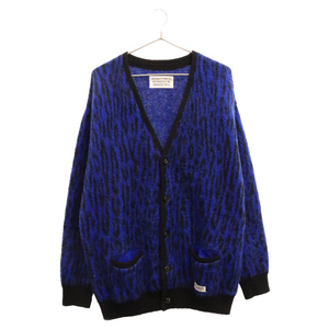 WACKO MARIA ワコマリア 22SS LEOPARD MOHAIR CARDIGAN レオパードモヘアカーディガン ブルー ニットセーター