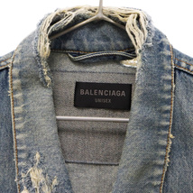 BALENCIAGA バレンシアガ 23SS PATCHED DESTROYED JACKET IN ACID BLUE デストロイ デニムジャケット 727840 TNW01 インディゴ_画像3