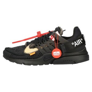 NIKE ナイキ×OFF-WHITE THE 10 AIR PRESTO AA3830-002 オフホワイト ザテン エアプレスト ローカットスニーカー US8/26.0cm ブラック