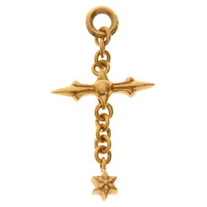 CHROME HEARTS クロムハーツ 22K ROLY CROSS ローリークロス チャーム ネックレス トップ ゴールド