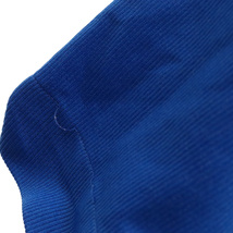 HILTON ヒルトン 70s ハーフジップ半袖シャツ ダブルリブニット バックプリント ブルー/ホワイト_画像3