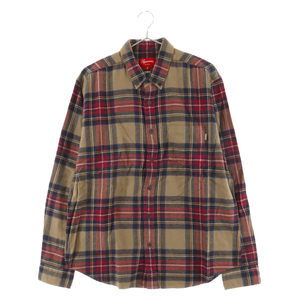 SUPREME シュプリーム 19AW Tartan Flannel Shirt タータンチェックフランネル長袖シャツ ブラウン