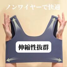 【送料無料】ナイトブラ ピンク 2点セット ネイビー ブルー シームレスブラ 3L XXL ノンワイヤー スポブラ 授乳 大きいサイズ_画像4