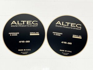 ALTEC LANSING 416-8B プレート 2枚 [11009]