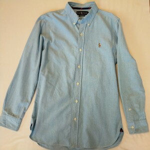 M ラルフローレン Ralph Lauren ボタンダウン シャツ ボタンダウンシャツ ブルー 長袖 青の スリムフィット ワイシャツ カッターシャツ