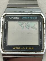 R42 1円～ 不動品 CASIO カシオ WORLD TIME ワールドタイム 643 A300U 腕時計 デジタル 世界地図 ステンレス メンズ_画像6
