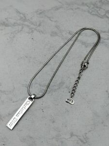 R62 1円～ 中古品 Christian Dior クリスチャンディオール ロゴプレート ネックレス アジャスター付き アクセサリー シルバーカラー