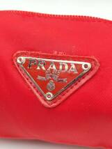 K25 1円～ 中古品 PRADA プラダ ポーチ 小物入れ 巾着 ナイロン 赤 レッド ネイビー ブルー レディース まとめて2点セット_画像8