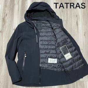 超美品 『TATRAS タトラス』 LOBO ロボ ライトダウン ジャケット 02/M メンズ 正規品 アウター パーカー ブラック グースダウン MTA20S4647