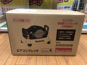 015●未使用品・即決価格●マキタ makita 高圧エアコンプレッサ AC500XGHB　容量16L　黒