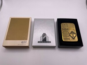 ▼HOPE ORIGINAL ZIPPO GOLD オイルライター 現状品▼管理番号1 