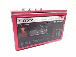 豊F608/6J〇SONY ソニー ウォークマン WALKMAN WM-F30 ステレオカセットプレーヤー FM AM 赤 レッド ジャンク〇