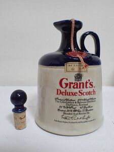 豊F738/8J自〇古酒 未開栓 グランツ デラックス スコッチ ウイスキー 特級 Grant's Deluxe Scotch 750ml 陶器ボトル〇