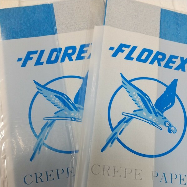 2個セット最高級 フローレックス社 クレープペーパーW 青×白 ラッピング プレゼント 包装紙 ギフトラッピング ハンドメイド 