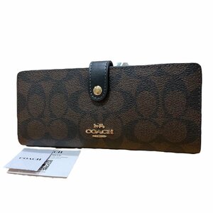 新品 COACH コーチ シグネチャー柄 ブラウン 長財布 CH414