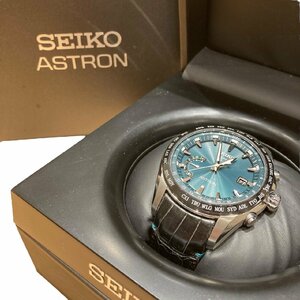 SEIKO セイコー アストロン 8X22-0AG0-2 青文字盤 ソーラー デイト メンズ腕時計 革ベルト