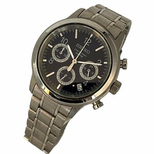 SEIKO セイコー 6T63-00A0 クロノ デイト ブルー文字盤 腕時計 稼働品