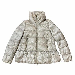 MONCLER モンクレール ダウンジャケット フリルデザイン アイボリー系 ナイロン レディース サイズ0